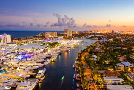 An above view of Fort Lauderdale at Night