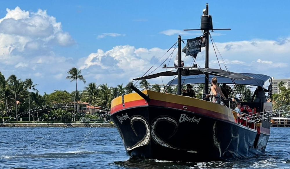 Pirate boat cruise offering a guided tour