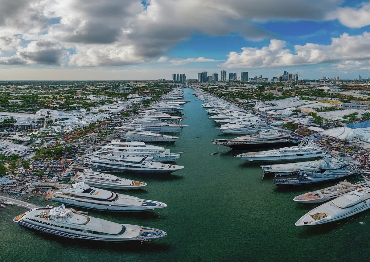 A group of yachts gathering for FLIBS A group of yachts gathering for FLIBS