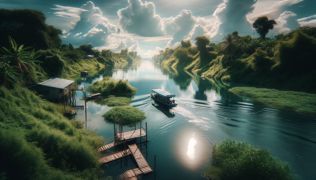 A boat on the river