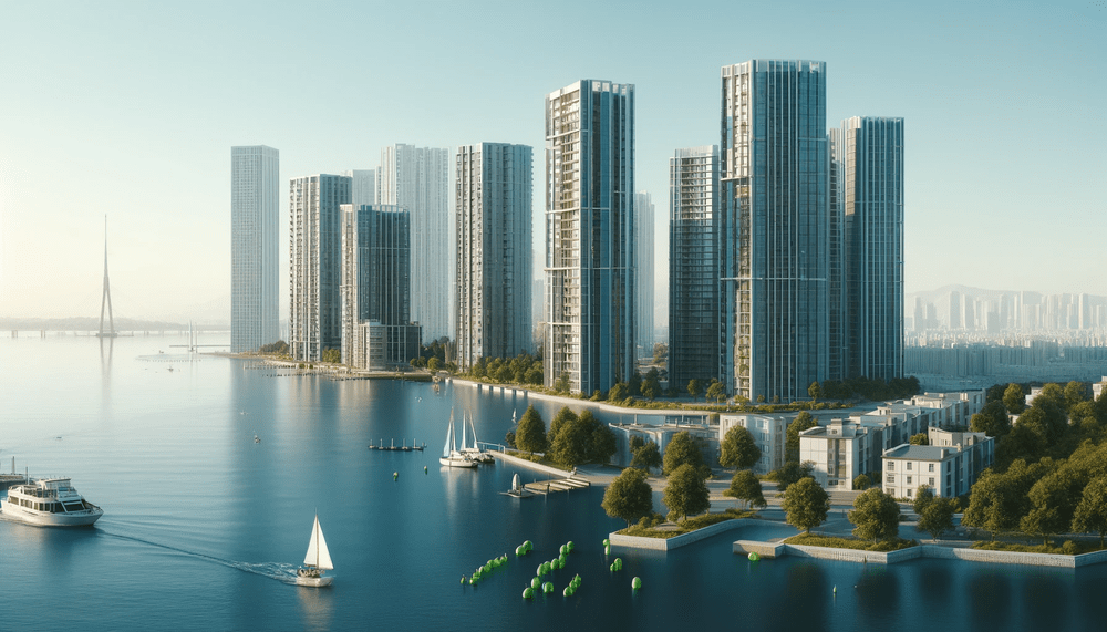 An image depicting a city with cruises An image depicting a city with cruises
